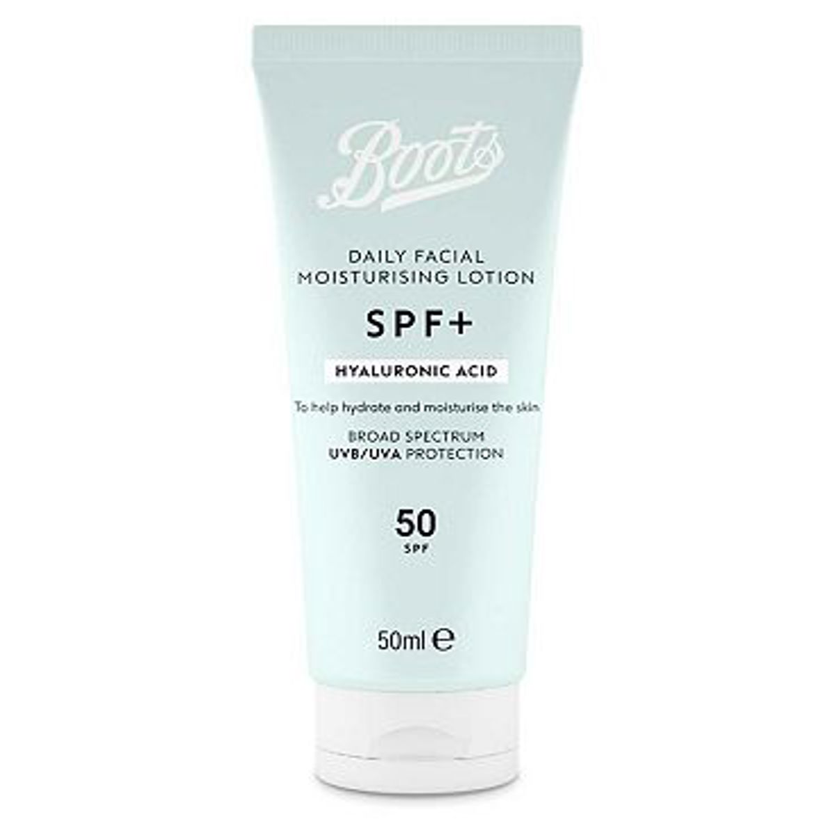 Boots Spf+ Hyaluronic Acid Moisturising Lotion Spf50 buy for £8.00