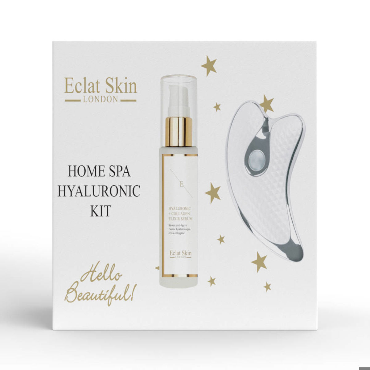 Eclat Skin London Home Spa Hyaluronic Kit (Sonic Gua Sha + H Serum
