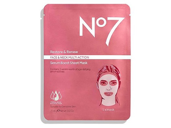 NO7 Restore & Renew Face & Neck Multi Action Serum Boost Sheet Masks ...